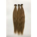 HalitCan HairKing Birinci Sınıf Yüzde Yüz Gerçek Insan Saçı Açık Kumral 8/1 Saç Rengi 50 cm 100 Adet Mikro Kaynak