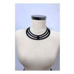 Halka Detraylı Şık Deri Choker, Deri Kolye