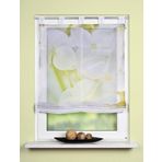 Halkalı stor perde perde perde pencere için beyaz yeşil çiçekler yarı şeffaf 1 adet GxY: 100 x 140 cm