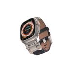 halkhouse Apple Watch 2/3/4/5/6/7/8/9/Se/Ultra 2/42/44/45/49 Ve Seri 10 46mm Kordon Metal-Suni Deri