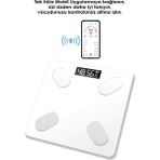Hall Breathe Beyaz Dijital Bluetooth Tartı Cam Malzeme ile Kilo Yağ ve Su Ölçüm Cihazı Hassas Ölçüm Özelliği