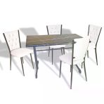 Halley - Kapitoneli Mutfak Masa Takımı - 80X120 (Werzalit, Wermodin Veya Allzalit Tabla) - Palazzo-Beyaz