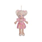 Halley Oyuncak 40 Cm Kare Desenli Pembe Elbiseli Bez Bebek