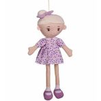 Halley Oyuncak 50 Cm Kalp Desenli Mor Elbiseli Bez Bebek