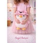 HALLEY ŞAPKALI PENGUEN PELUŞ PEMBE 35 cm