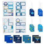 Hallmark Hayat Ağacı Hanuka Hediye Etiketleri, Kurdeleli, Çıkartma Contalı ve Mini Not Kartlı (David Yıldızı, Menorah, Dreidel, Mavi, Altın, Turuncu) Hediye Çantaları ve Paketli Hediyeler için