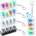 Halloscume 4 Adet Klavye Yetişkin Fidget Oyuncak Tıkırtı Oyuncak 4'ü 1 Arada Klavye Fidget Anahtarlık Küp Mekanik Anahtar Düğme Tıkırtı Stres Giderici Ofis Okul Ev için Hediye (Şeffaf Renk)