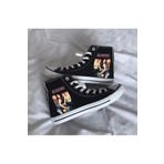 Halloween Black Pink Görsel Baskılı Siyah Bilekli Spor Ayakkabı Çocuk Sneaker