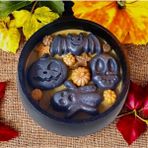 Halloween Cadılar Bayramı Büyük Kasede Soya Wax Mum - Siyah