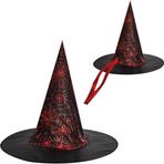 Halloween Cadılar Bayramı Cadı Şapkası KIRMIZI Halovin Partisi Kostüm Aksesuarları