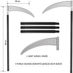 Halloween Gümüş Renk Plastik Azrail Orağı Tırpanı 90 cm Orak - Standart - Renkli