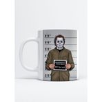 Halloween Michael Myers Baskılı Porselen Kupa Bardak - Beyaz - 199 ml