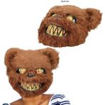 Halloween Plastik Üzeri Peluş Katil Ayı Maskesi Kahverengi Renk 1 Adet