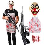Halloweenmania 5 adet Seri Katil Palyaço Kostümü - Erkekler İçin Cadılar Bayramı Kostümleri - Yetişkin ve Genç Tek Beden Herkese Uyar - 2023 Trend Fantezi Elbise - İngiltere Tabanlı Marka, Beyaz