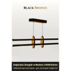 Halo Bronz 4000K Lineer Led Sarkıt Avize – Kumandalı Dim Edilebilir – Yukarı & Aşağı Işık