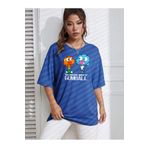 halowear Unisex Gumball Baskılı Rahat Kesim Sax-Mavi T-Shirt