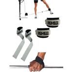Halter Ağırlık Kaldırma Kayışı Strap - D-Ring Fitness Reformer Crossfit Ayak Bilek Kayışı İkili Set (Açık Kahve)