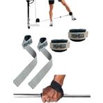 Halter Ağırlık Kaldırma Kayışı Strap - D-Ring Fitness Reformer Crossfit Ayak Bilek Kayışı İkili Set (Kahverengi)