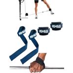 Halter Ağırlık Kaldırma Kayışı Strap - D-Ring Fitness Reformer Crossfit Ayak Bilek Kayışı İkili Set (Lacivert)