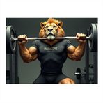 Halter Kaldıran Aslan Figürü Mdf Tablo 50cmX 70cm