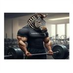 Halter Kaldıran Zebra Figürü Hediyelik Ahşap Tablo 50cmX 70cm