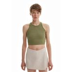Halter Yaka Crop Atlet Haki