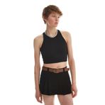 Halter Yaka Crop Atlet Siyah