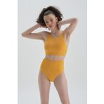 Halter Yaka Sarı Bikini Üst