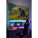 Halura Diz Çöken Şövalye Duvar Örtüsü– Kaliteli Kumaş, Gamer Oyuncu Oda Dekoru Tapestry Duvar Halısı