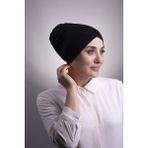 Halven Siyah Pratik Hazır Geçmeli İç Bone Viskon Kumaş Çapraz Tek Bantlı 3004_01