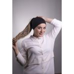 Halven Siyah Pratik Hazır Geçmeli İç Bone Viskon Kumaş Dikişsiz Boru Bone 3006_01