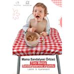 HALZEY Mama Sandalyesi Örtüsü & Kılıfı - Kırmızı Pötikareli