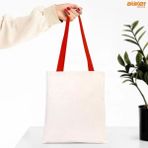 Ham Bez Renkli Kulplu Çok Amaçlı Çanta/torba 30X40 cm 1 Adet - KIRMIZI