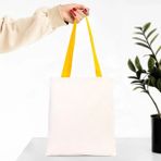 Ham Bez Renkli Kulplu Çok Amaçlı Çanta/torba 30X40 cm 1 Adet - SARI