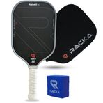 Ham Karbon Fiber Pickleball Kürek, 16mm Toray T700 Köpük Enjeksiyonlu Duvarlarla Termoform - Genişletilmiş Tatlı Nokta ile Karbon Sürtünmeli Dokulu Yüzey. USAPA Onaylandı (Alpha-X Pro 16mm -
