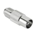 Hama 122487 için adaptör kablosu (F, COAX, erkek/dişi, paslanmaz çelik)
