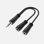 Hama 3.5 mm Stereo Fiş 2x3.5 mm Soket Siyah 0.5 mt Ses Adaptörü