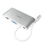 Hama HM.200111 Multiport 8 Ports 3xUsb-A 2xUsb-C Vga Hdmi Lan Usb-C Beyaz Hub