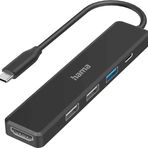 Hama HM.200117 5 Ports 3xUsb-A Usb-C Siyah HDMI Hub