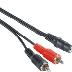 Hama HM.205106 3.5 mm - 2RCA 2 m Siyah Ses Kablosu