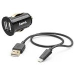 Hama iPhone Uyumlu Lightning Araç Şarj Cihazı, 2xusb 2000MA - Siyah