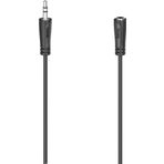 Hama Uzatma kablosu 00205120 ses jakı [1 x İngilizce fiş - 1 x jak 3,5 mm] 3 m siyah