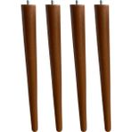 Hamadex 30 cm Koyu Meşe Ahşap Ayak Seti | Konik Tasarım | Masa, Sehpa & Sandalye Ayağı | Montaj Aparatları Dahil