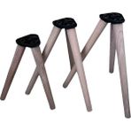 Hamadex 38-41-44 cm Ham Boyasız 3'lü Ahşap Mobilya Sehpa Ayağı | Konik Ayak (Aparat ve Vidalar Dahil)