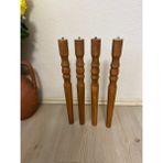 Hamadex 41 cm Açık Meşe Ahşap Ayak 4'lü Set | Konik Torna Tasarım | Sehpa, Sandalye, Tv Ünitesi & Komidin Ayağı | Komple Montaj Seti