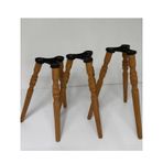 HAMADEX 41–44–47cm Torna Ahşap 3’lü Set Sehpa Ayağı 9 Adet Ayak + 3’lü Bağlantı Aparatları Açık Meşe, Koyu Meşe, Ham (Açık Meşe)