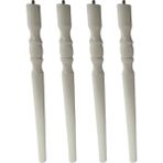 Hamadex 44 cm Beyaz Torna Ahşap Ayak – 4 Adet + Metal Bağlantı Aparatları