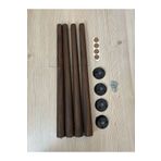 HAMADEX 44 Cm Koyu Mese, Konik Ayak Ahşap Masa , Sandalye, Sehpa Ayağı 4adet (APARATLAR DAHİL)
