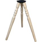 Hamadex 47 cm Ham Torna Ahşap Sehpa Ayağı 3’lü Set | Masif Gürgen Ayak + Bağlantı Aparatları