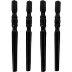 Hamadex 47 cm Torna Siyah Ahşap Ayak (4'lü Set) - Modern Konik Sehpa / Bar Ayağı + Bağlantı Aparatı
